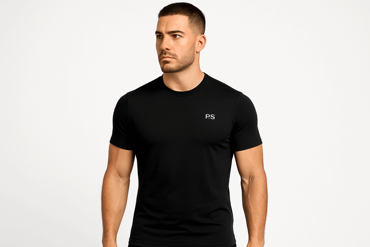 P.S Black Men's Fitted Gym T-Shirt - Front