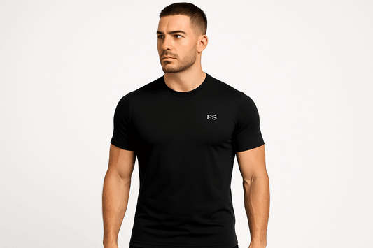 P.S Black Men's Fitted Gym T-Shirt - Front